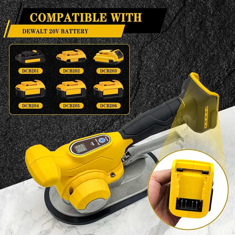 dcvbny Upgraded Cordless Tile Vibrator with Auto-Leveling Suction Cup 200kg Adsorption - Compatible with Dew-alt 20V MAX Batteries(Bare Tool),6 Speeds Adjustable Handheld Vibrating Tile Tool,33000r/min - Image 5
